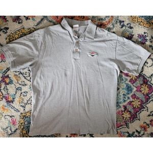Briggs & Stratton Polo Shirt Mens LARGE Hanes Stedman Grey Preshrunk